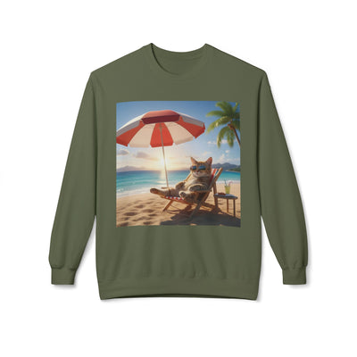 Beach Vibes Cat Crewneck Sweatshirt
