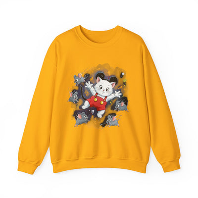 Watercolor painting style 2 Men & Women Cute Cat Pile Crewneck Sweatshirt