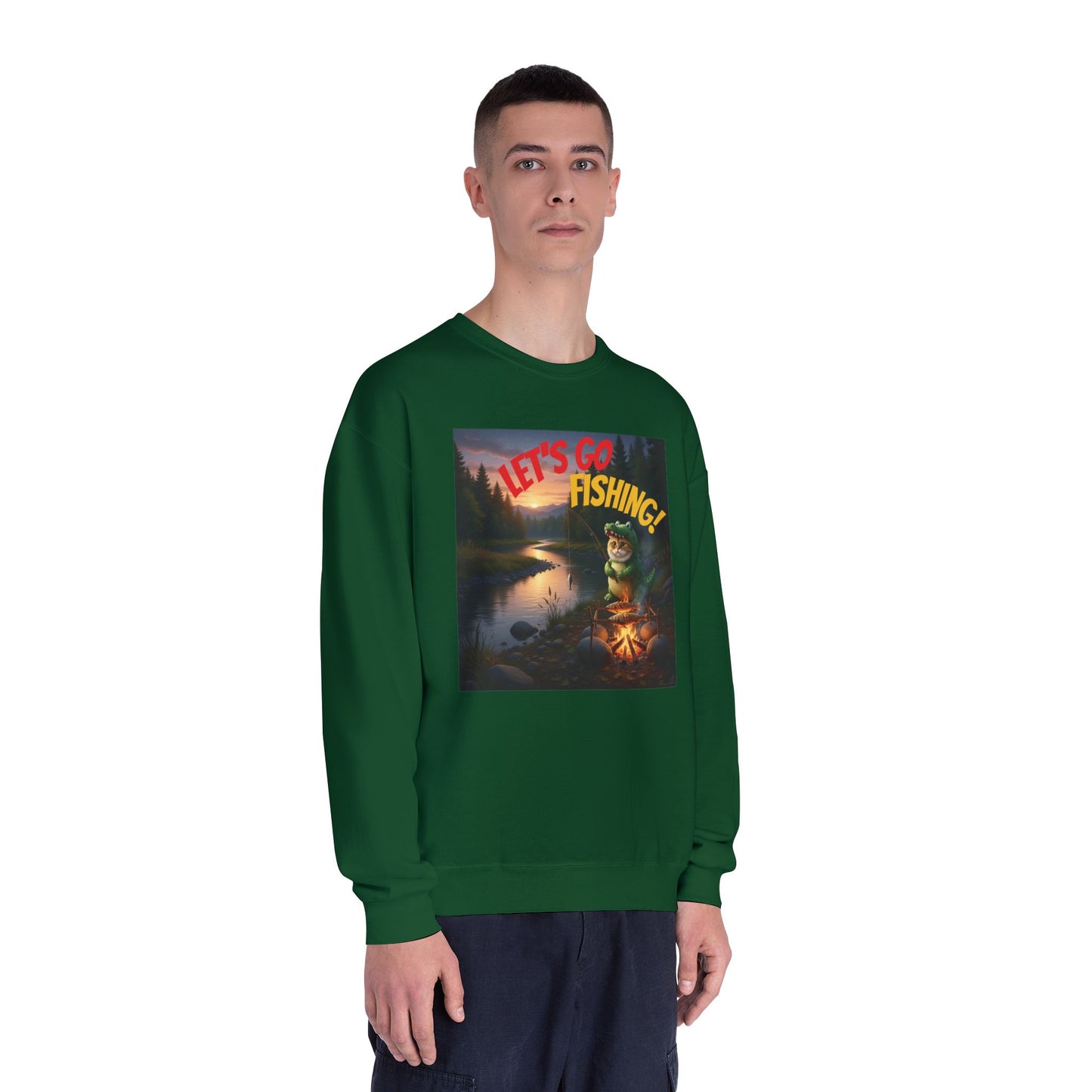 Crocodile Cat Fishing Unisex NuBlend Sweatshirt style 1