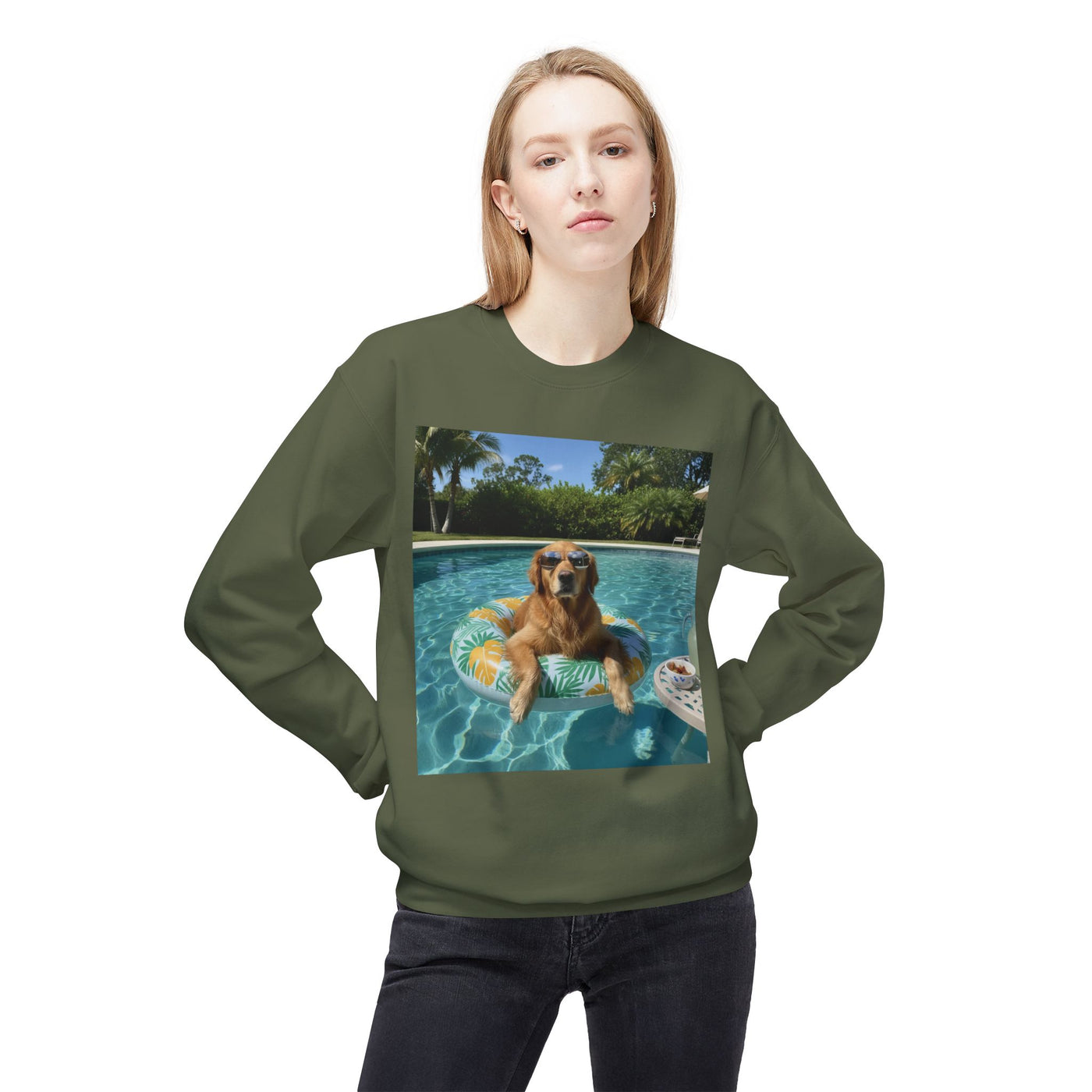 Swimming Pool Vibes Dog Crewneck Sweatshirt