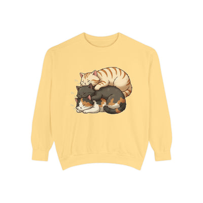 3 Cute Sleeping Cats style 4 Cozy Graphic Unisex Crewneck Sweatshirt