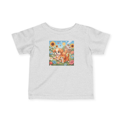 Puppy & Cat Best Friends style 3 Infant Tee, Baby T-Shirt, Toddler Gift, Baby Shower Present, Children's Casual Wear, Summer Tee