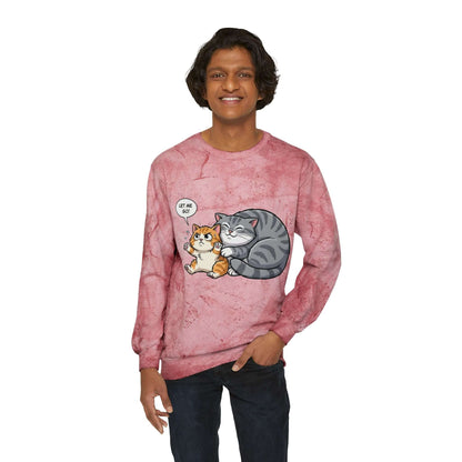 Let Me Go Cat Cozy Crewneck Sweatshirt Tie-Dye style 4