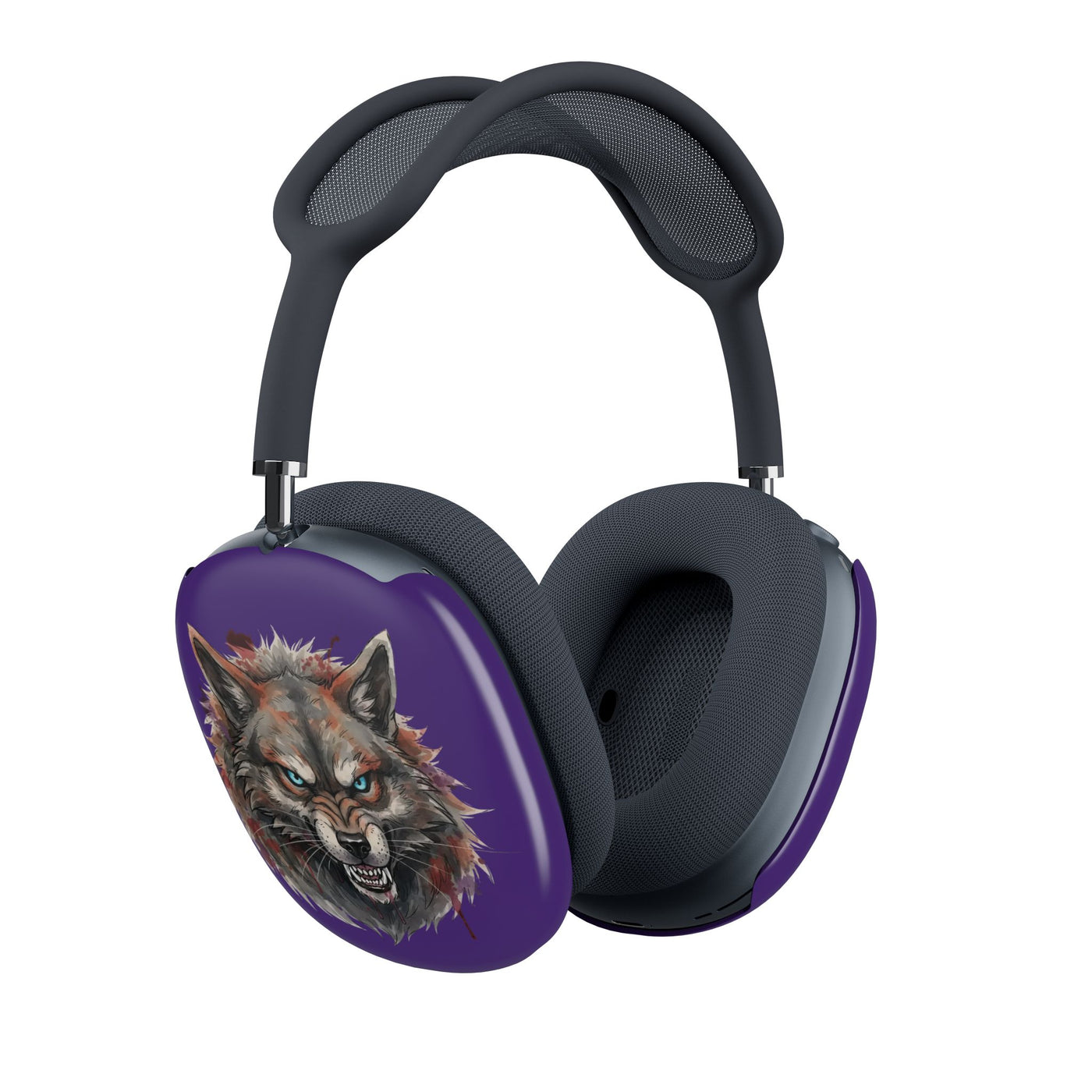 Purple Angry Dog Head AirPods Max Protective Shells