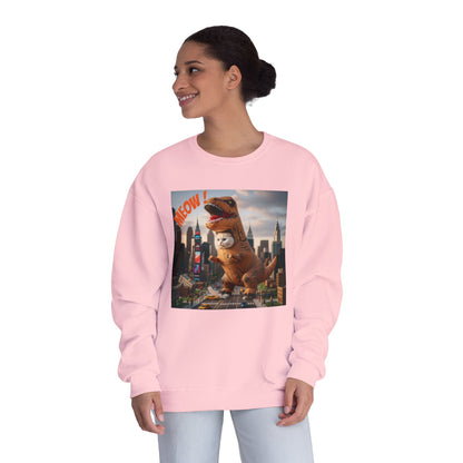 Tyrannosaurus Cat in city Unisex NuBlend Sweatshirt style 1