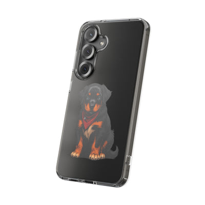 Rottweiler Dog Clear Phone Case, Impact-Resistant Phone Case, Dog Lover Gift, Pet Artwork, Cute Dog Accessory