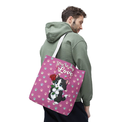 Cute Cat Lover Tote Bag - You're My Love style 1