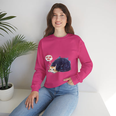 Watercolor painting style 1 Men & Women Cute Cat Pile Crewneck Sweatshirt