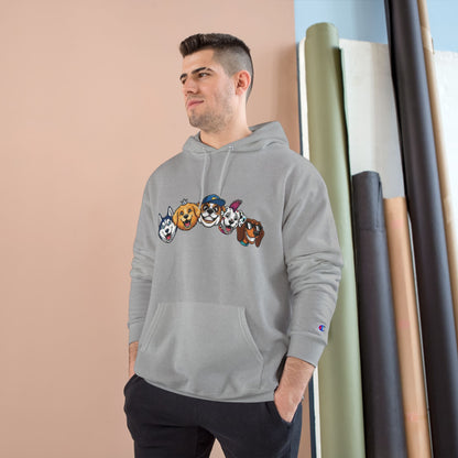 Playful Dog Faces Cozy Unisex Champion Pullover Hoodie