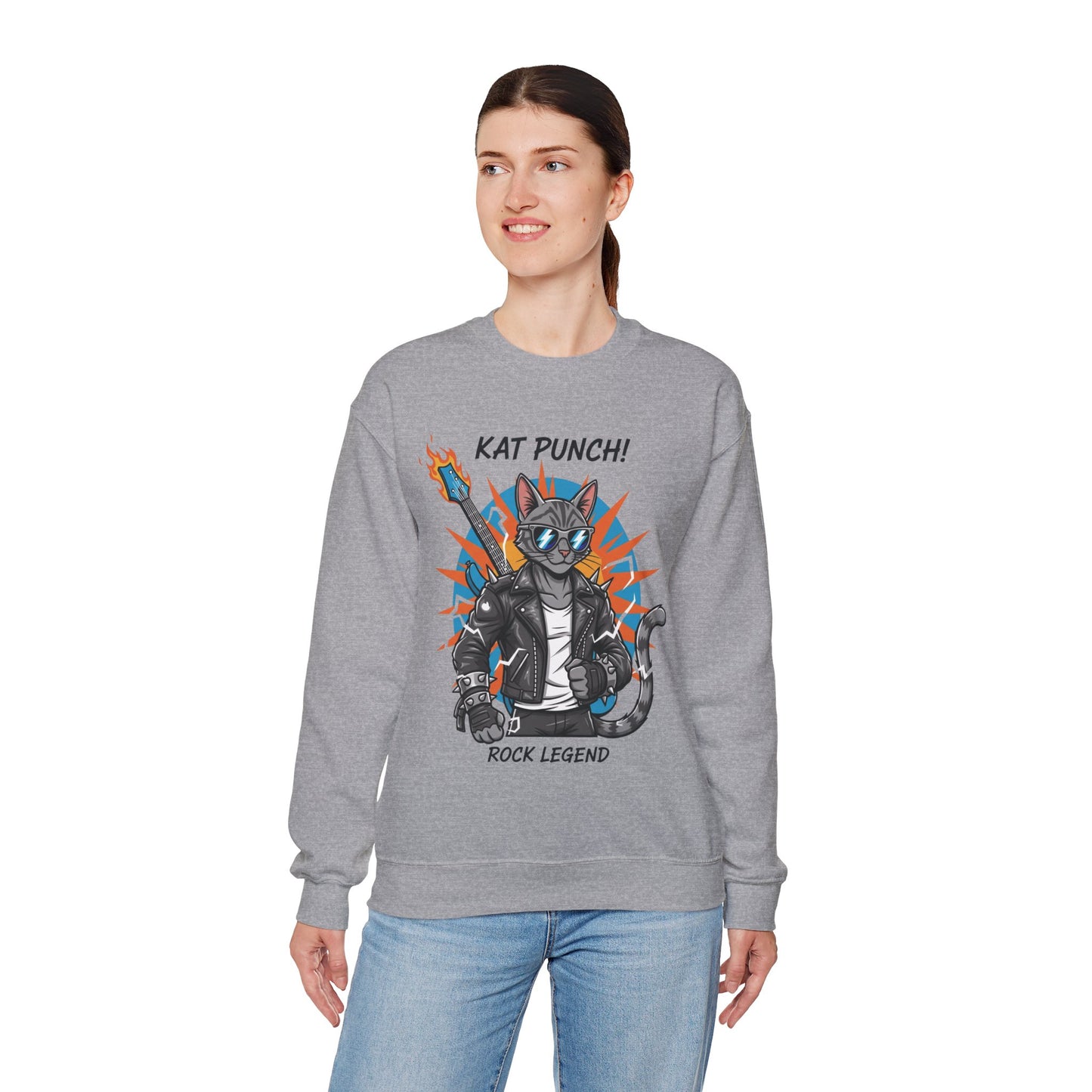 Cool Cat Unisex Heavy Blend Crewneck Sweatshirt style 1