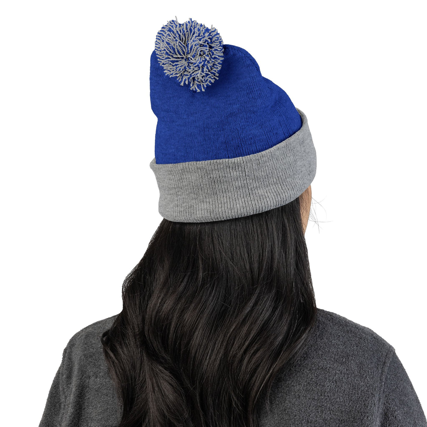 Embroidered Dog Mom Pom-Pom Knit Cap