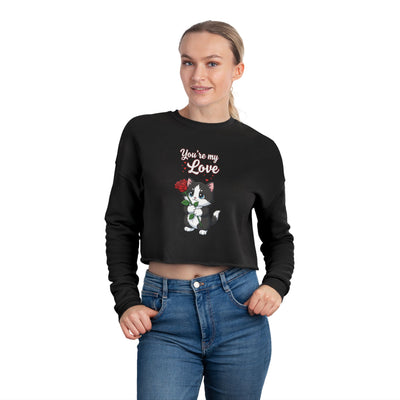 Cropped Cat Lover Sweatshirt - You're My Love style 1