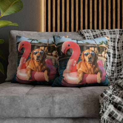 Relaxing Dog Swimming Pillowcase - Cozy Spun Polyester Decorative Pillowcase for Dog Lovers