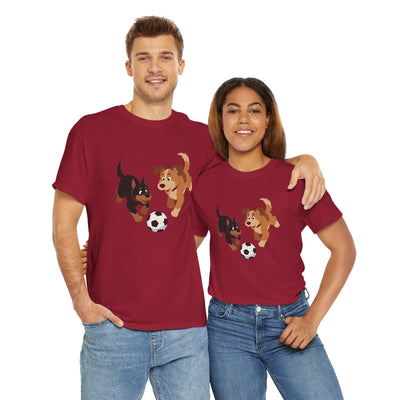 Playful Puppy Soccer Unisex Tee - Cute Dog T-Shirt for Pet Lovers, Dog Owners, Sports Enthusiasts, Gifts for Animal Lovers, Casual Everyday Wear