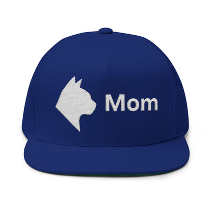 Stylish Embroidered Cat Mom Flat Bill Cap style 5