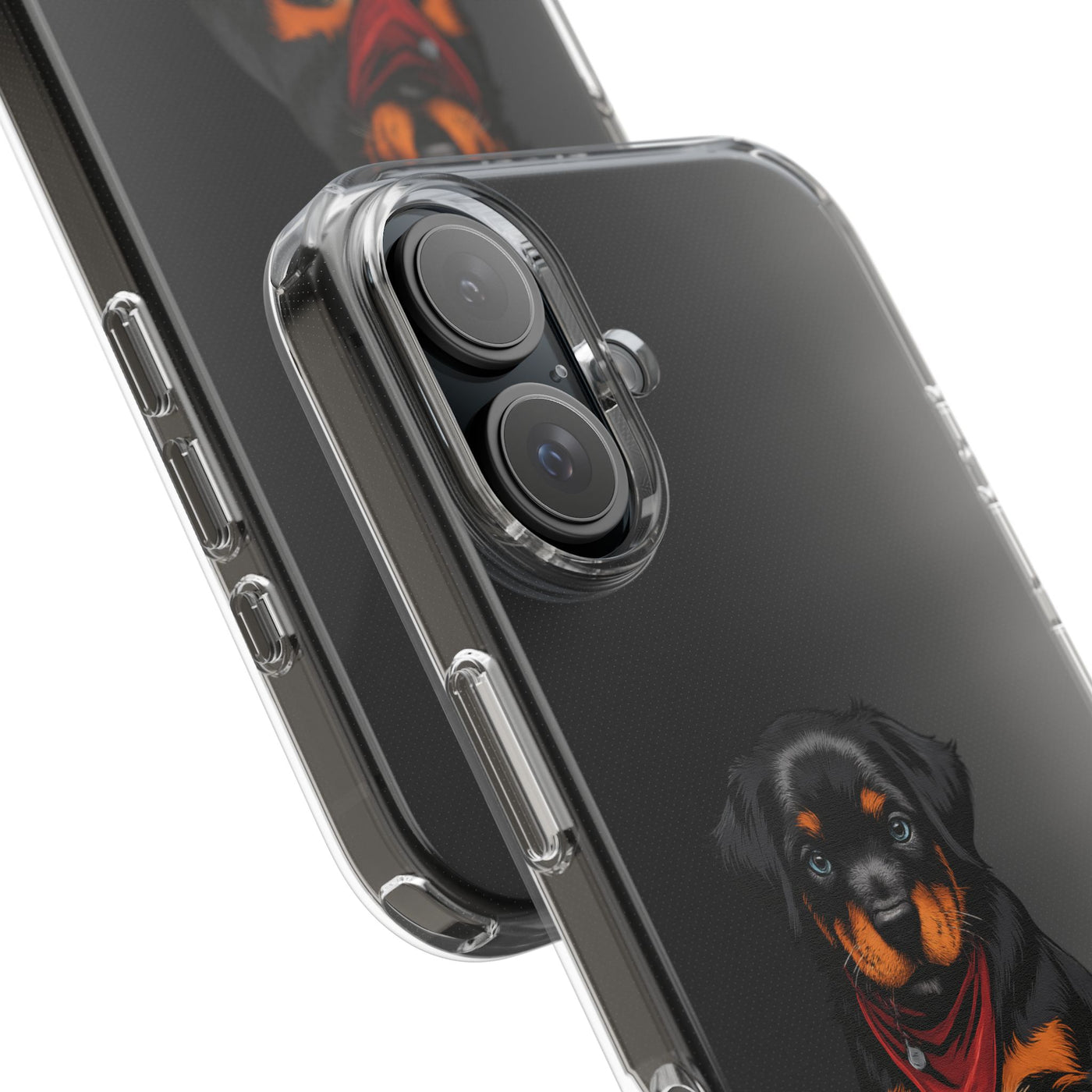 Rottweiler Dog Clear Phone Case, Impact-Resistant Phone Case, Dog Lover Gift, Pet Artwork, Cute Dog Accessory