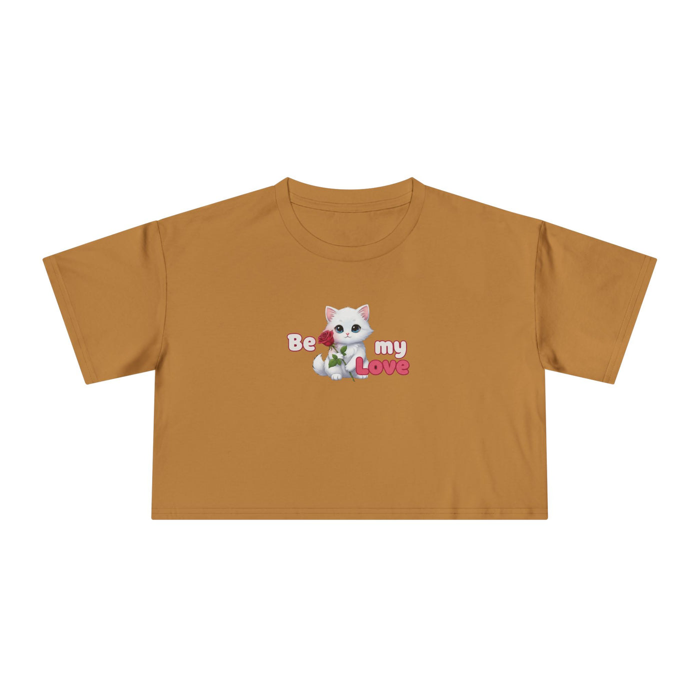 Cute Graphic Crop Tee - 'Be my Love', Women's Fashion, Gift for Animal Lovers, Casual Outfit, Summer Style, Funny Shirt