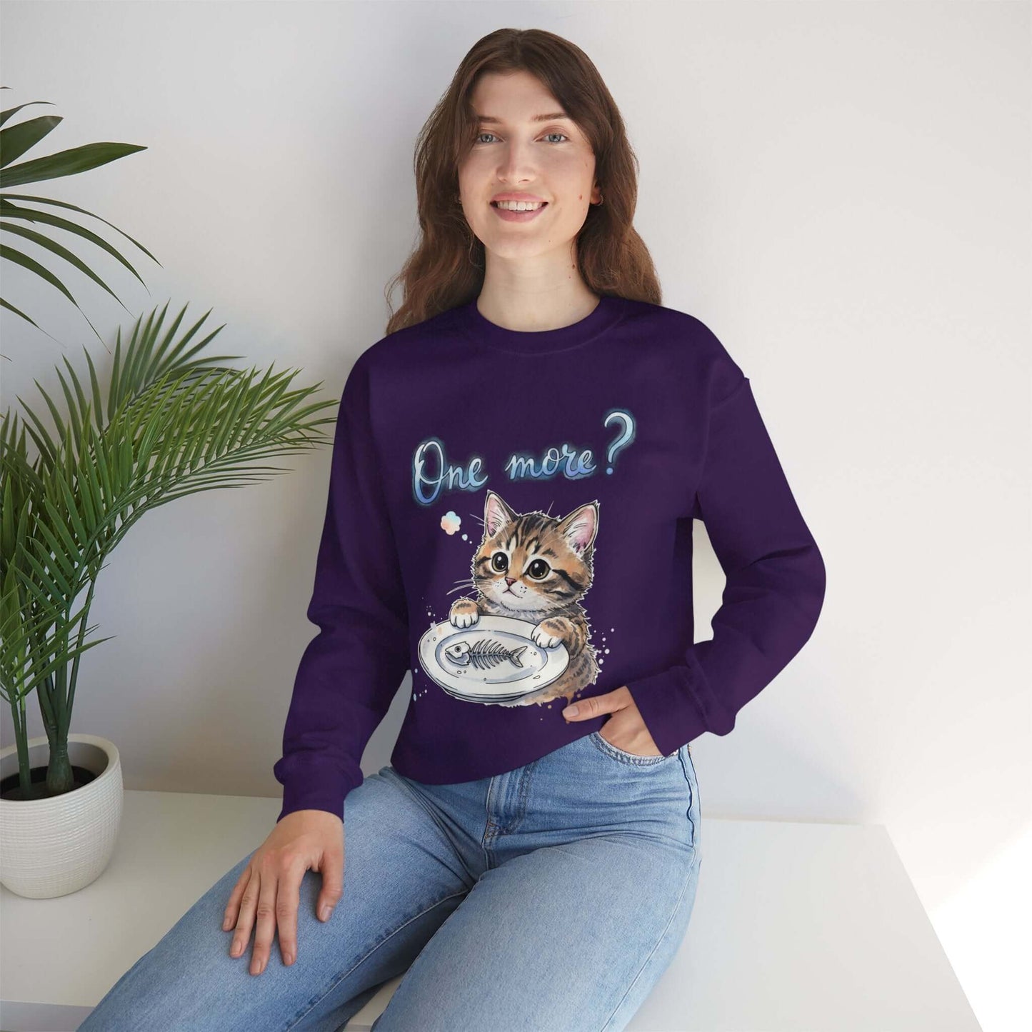 Watercolor Cat painting Unisex Crewneck Sweatshirt style 3