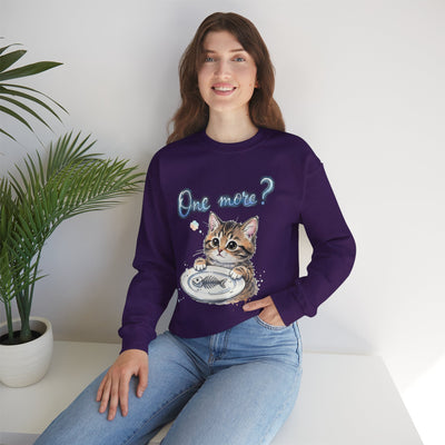 Watercolor painting style 3 Men & Women Cute Cat Pile Crewneck Sweatshirt