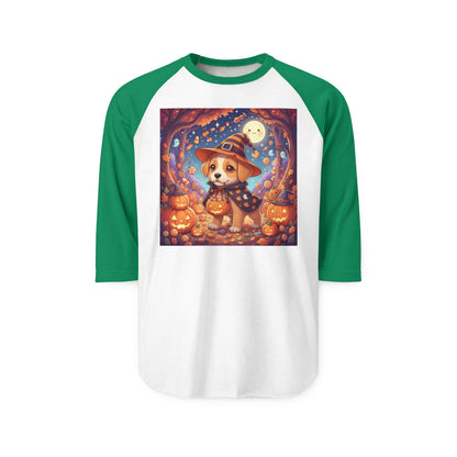 Halloween Cute Puppy Anime Unisex Raglan Shirt style 1