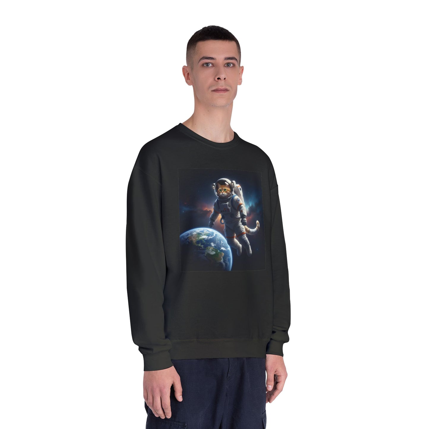 Space Cat Unisex NuBlend Crewneck Sweatshirt style 3