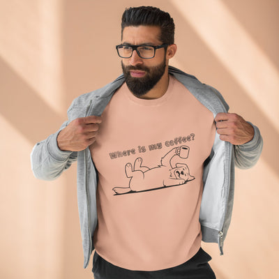 "Where is my coffee?" Dog Outline style 1 Unisex Crewneck Sweatshirt