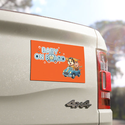 Adorable Dog Driving Baby on Board Car Magnet