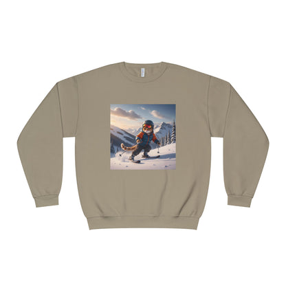 Skiing Cat Graphic Unisex NuBlend Crewneck Sweatshirt