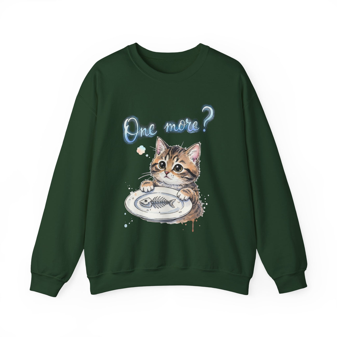 Watercolor painting style 3 Men & Women Cute Cat Pile Crewneck Sweatshirt