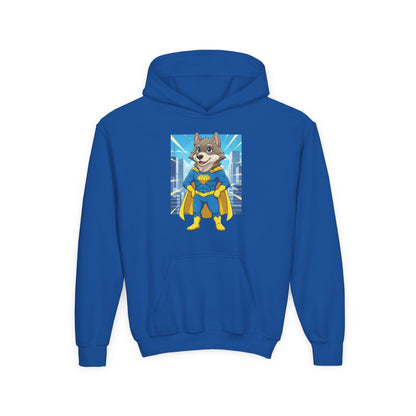 Dog cosplay Superman Funny Design Unisex Kids Hoodie style 1