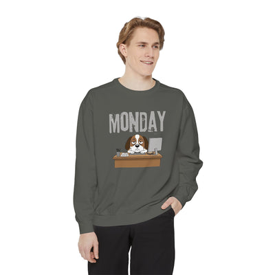 Monday Face Dog Stares Blankly Unisex Crewneck Sweatshirt style 6