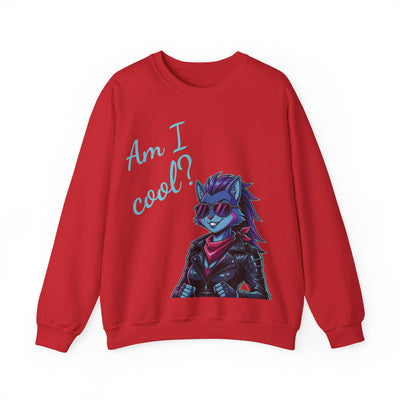 Cool Cat style 2 Unisex Crewneck Sweatshirt | Cozy Gift for Cat Lovers, Casual Wear, Unique Graphic Sweatshirt, Birthday Gift, Everyday Style