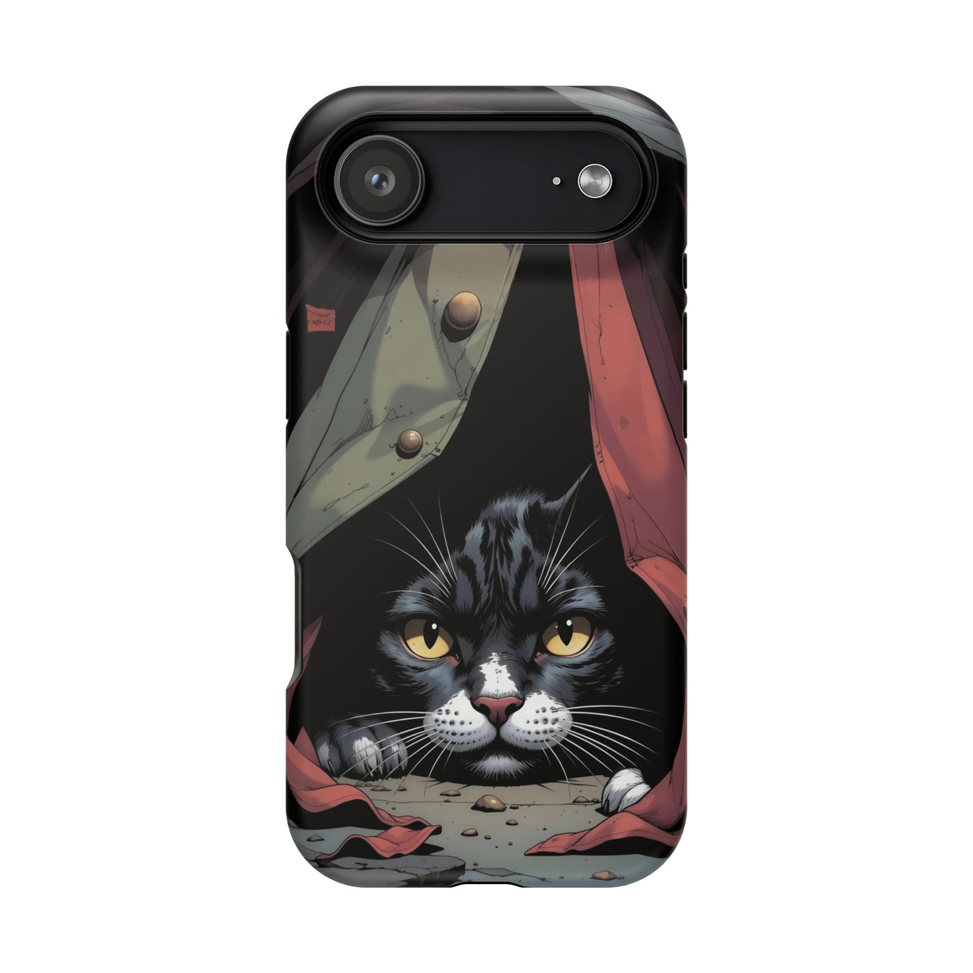 Cute Cats Magnetic Phone Case comic style 5, Cat Lover Gift, Impact-Resistant iPhone Case, Funny Pet Accessory, Unique Animal Design