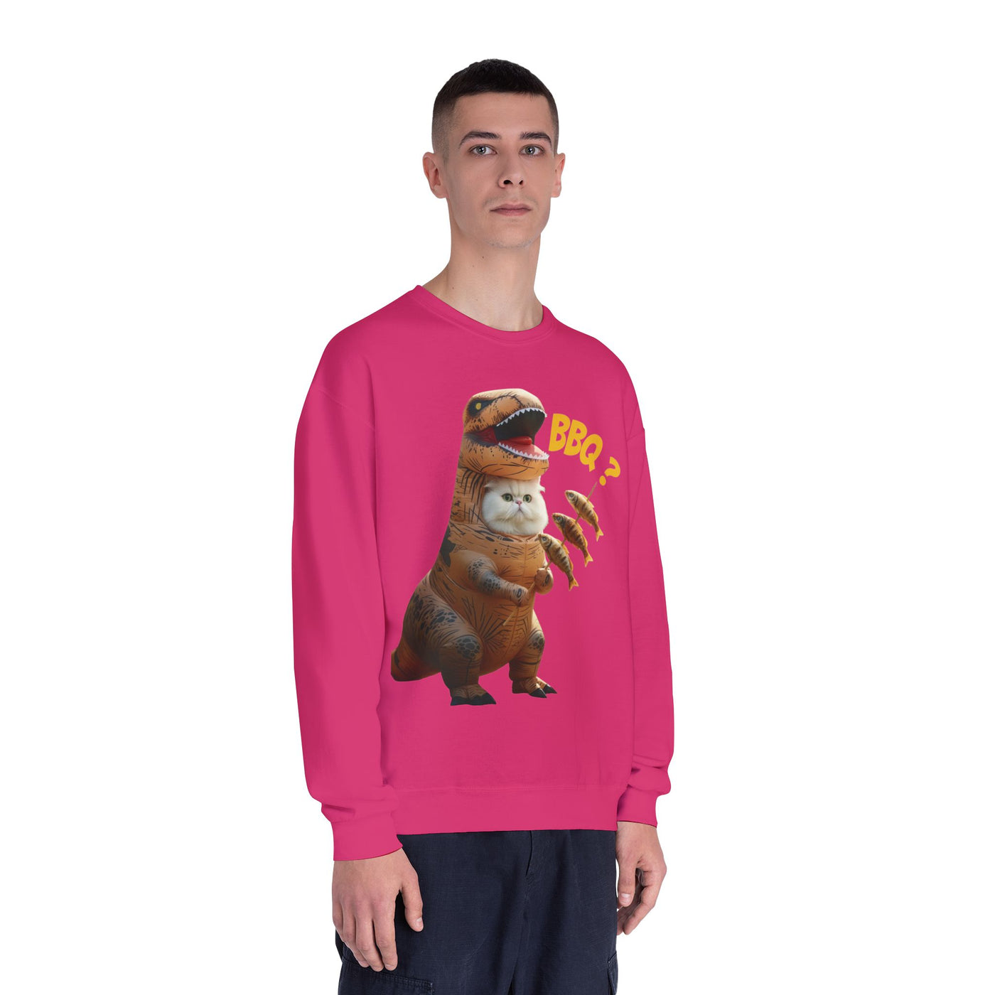 Tyrannosaurus Cat BBQ Unisex NuBlend® Crewneck Sweatshirt