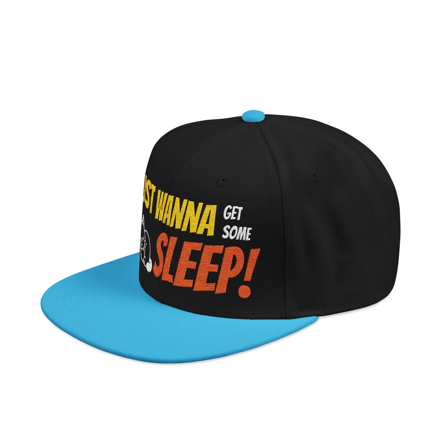 I just wanna get some sleep Embroidered Cute Cat Snapback Hat