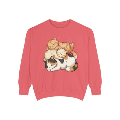 3 Cute Sleeping Cats style 1 Cozy Graphic Unisex Crewneck Sweatshirt