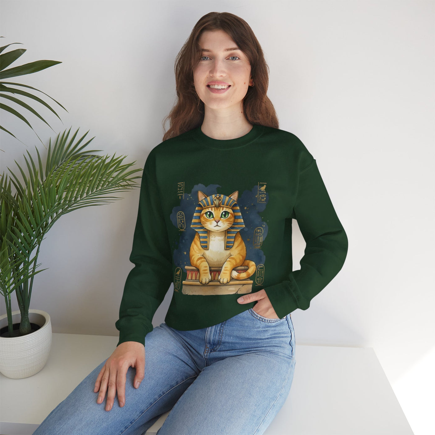 Watercolor painting style 9 Men & Women Cute Cat Pile Crewneck Sweatshirt