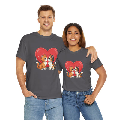 Cats in Love Unisex Tee - Cute Cat T-Shirt for Pet Lovers, Cat Owners, Sports Enthusiasts, Gifts for Animal Lovers, Casual Everyday Wear