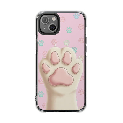 Colorful Cat Paw Print Magnetic Case for iPhone 16 series