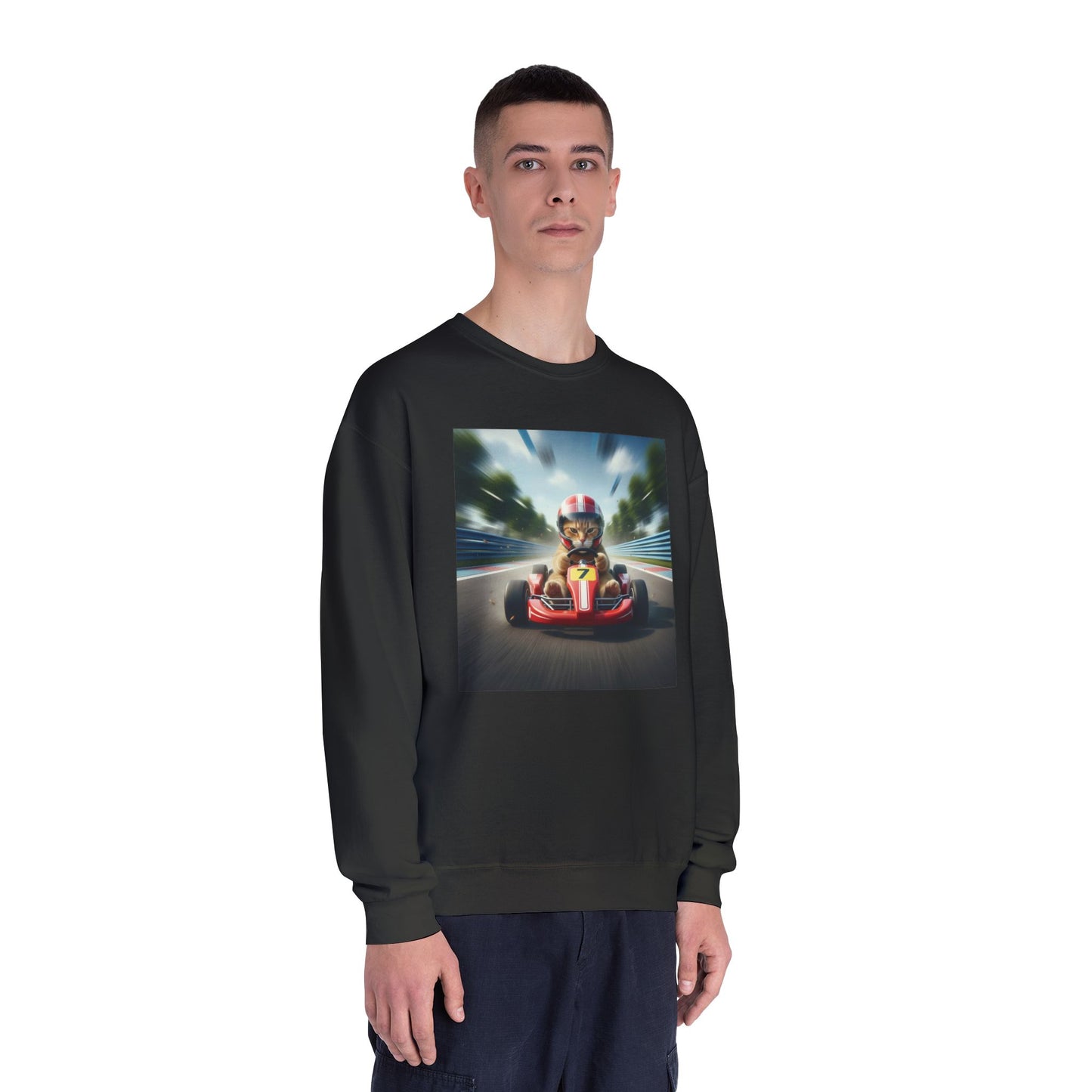 Go Kart Cat Unisex NuBlend Crewneck Sweatshirt style 3