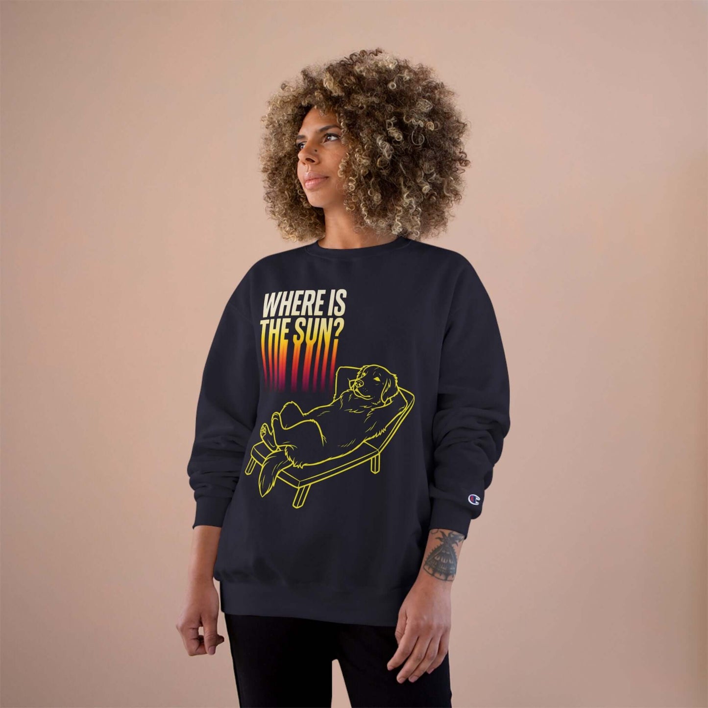 Where is the Sun - Dog Champion Unisex Crewneck Sweatshirt