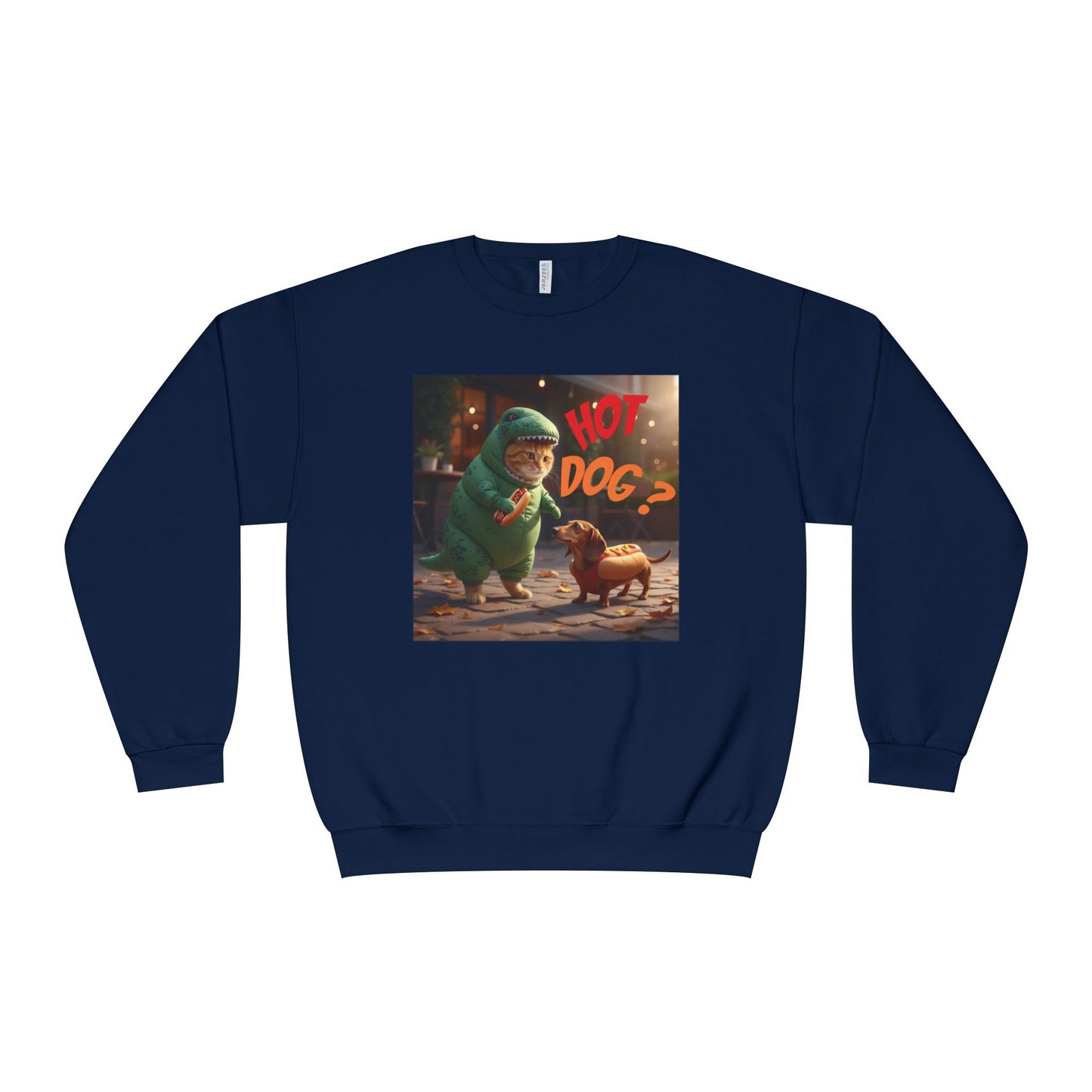 Tyrannosaurus Cat & Hot Dog Unisex NuBlend Sweatshirt