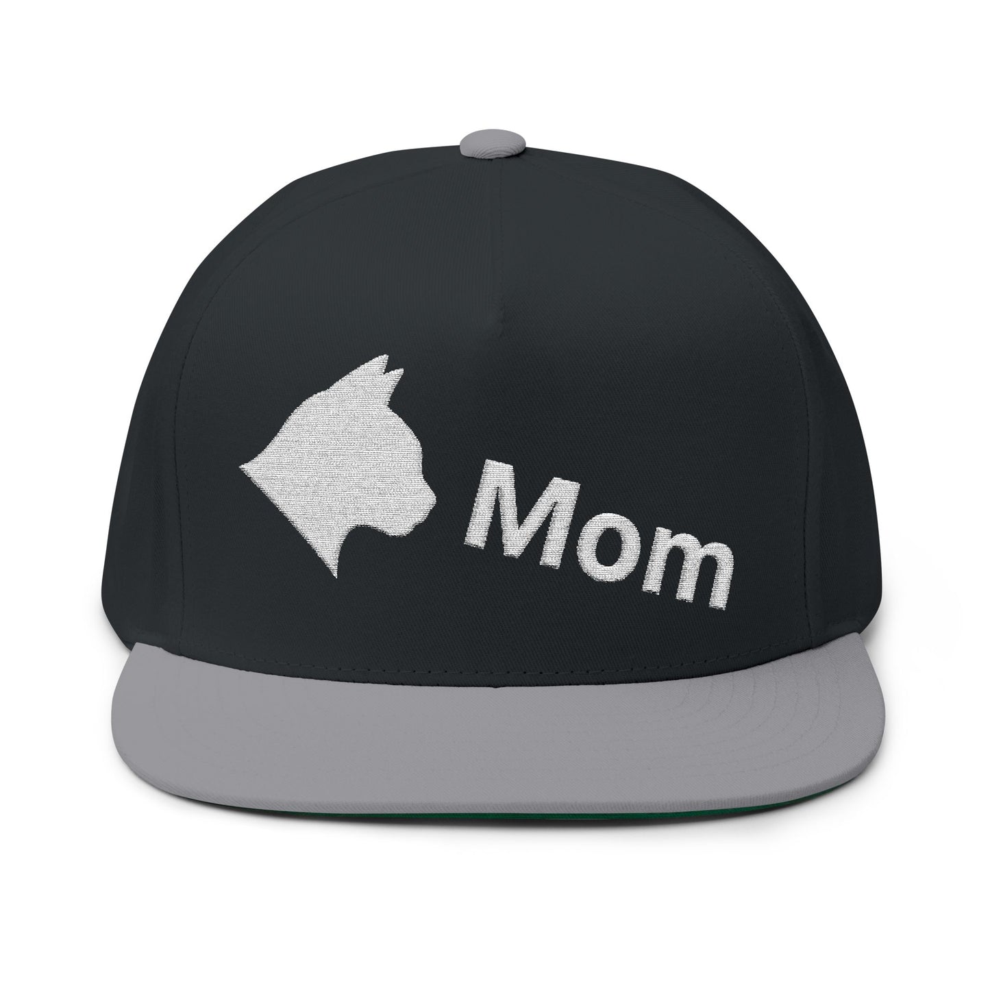 Stylish Embroidered Cat Mom Flat Bill Cap style 3