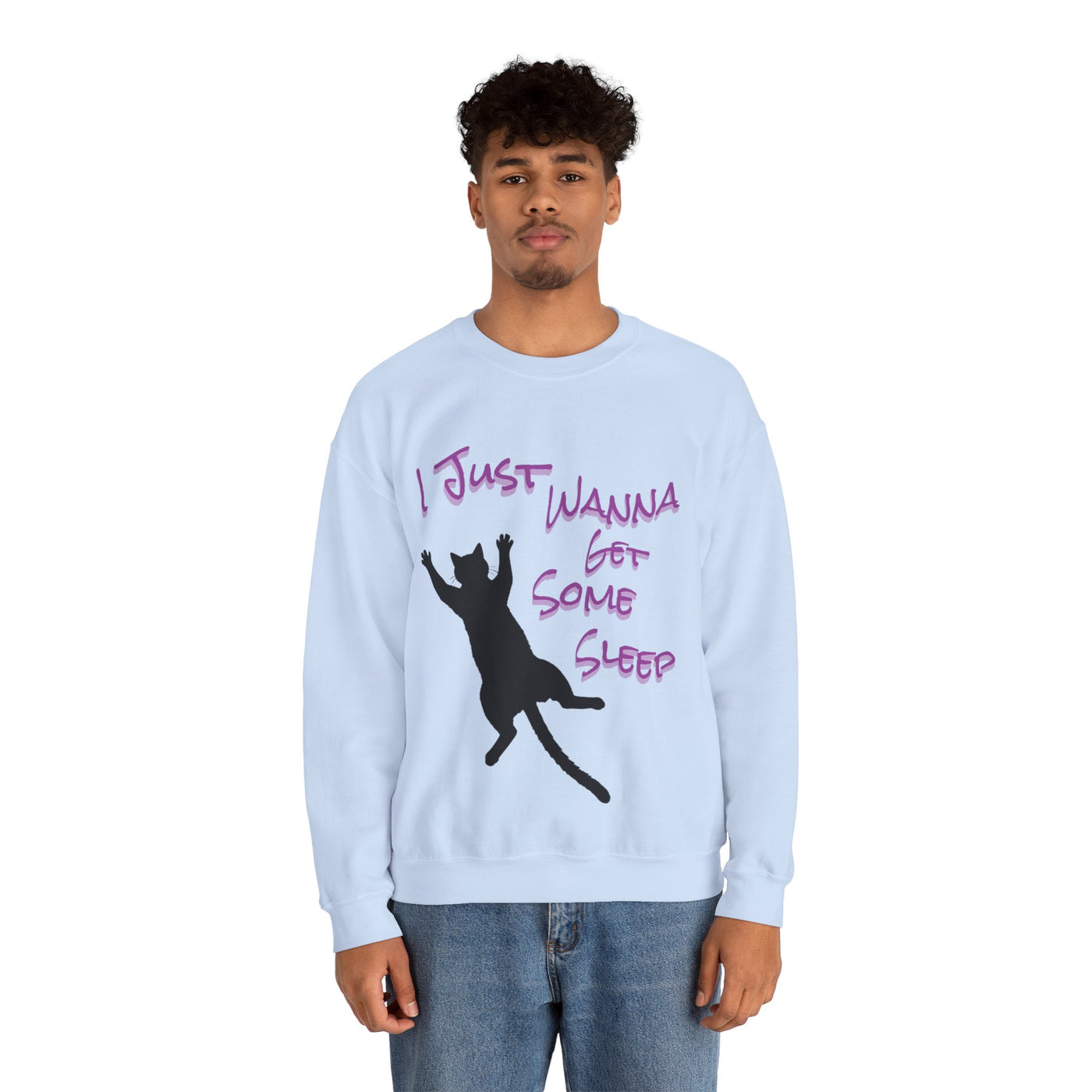 I Just Wanna Get Some Sleep Cat Graphic Unisex Crewneck Sweatshirt