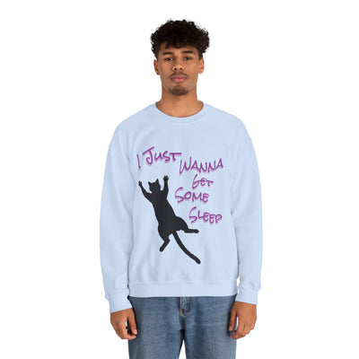 I Just Wanna Get Some Sleep Cat Graphic Unisex Crewneck Sweatshirt