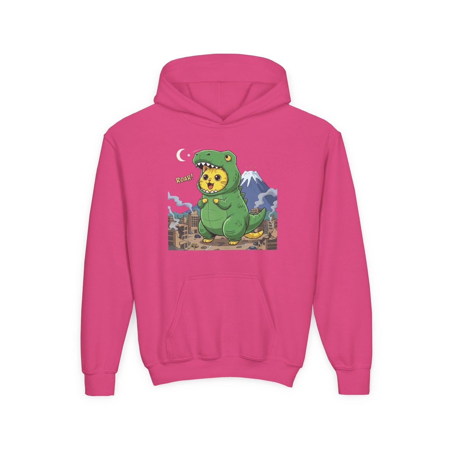 Cat cosplay Godzilla Unisex Kids Hoodie style 1