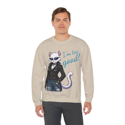 Cool Cat style 3 Unisex Crewneck Sweatshirt | Cozy Gift for Cat Lovers, Casual Wear, Unique Graphic Sweatshirt, Birthday Gift, Everyday Style