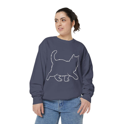 Walking Cat Shadow style 1 Cozy Graphic Unisex Crewneck Sweatshirt