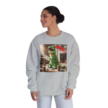 Tyrannosaurus Cat at home Unisex NuBlend Crewneck Sweatshirt