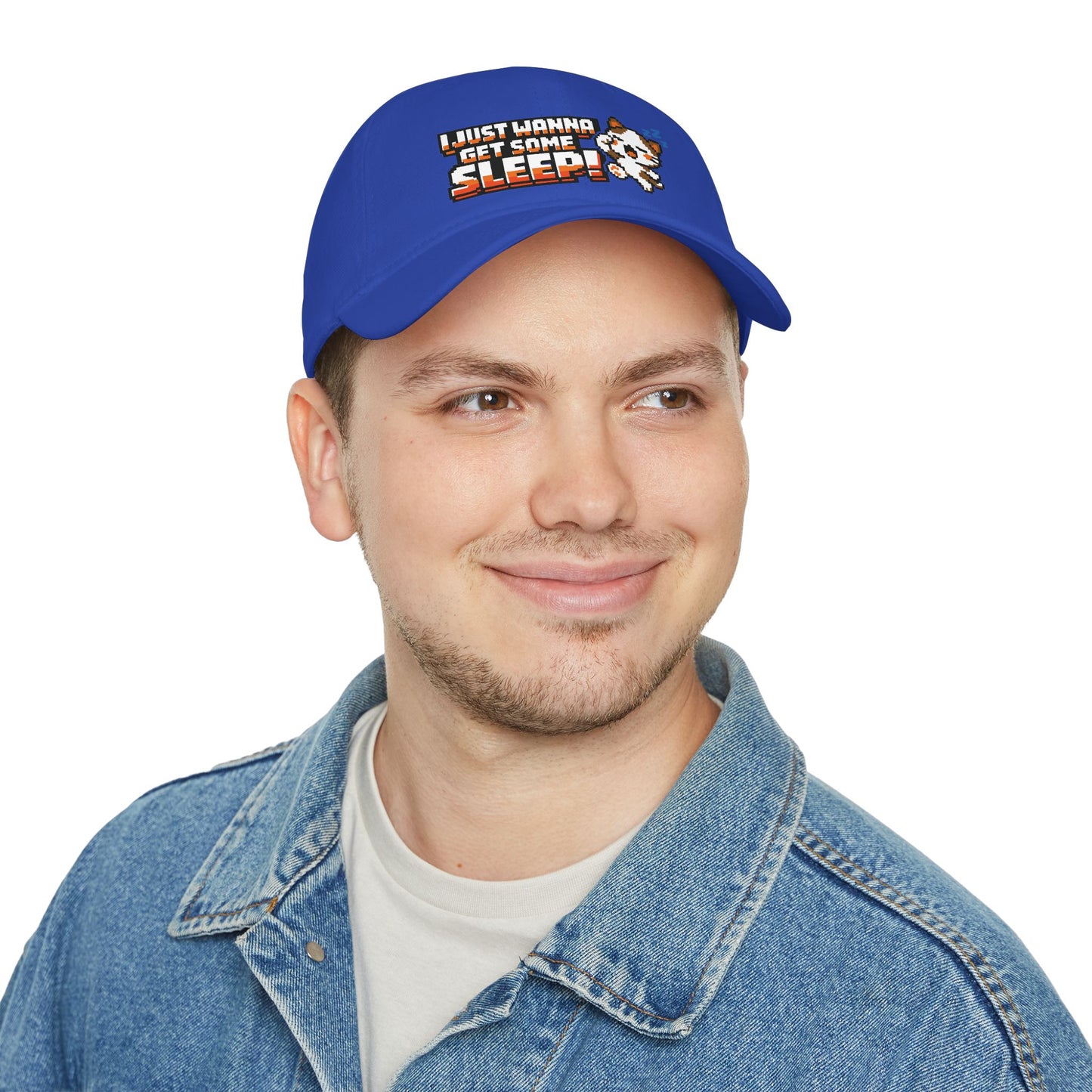 I Just Wanna Get Some Sleep Pixel Cat Low Profile Cap Hat